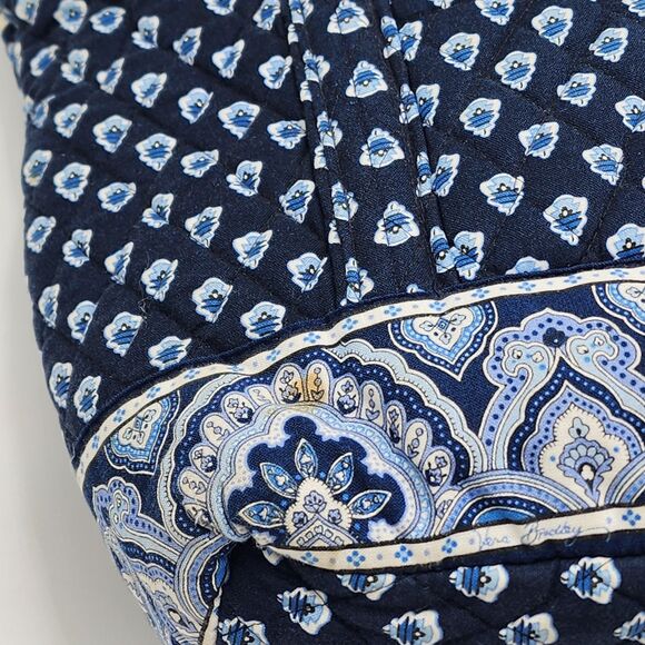 Vera Bradley Vintage 2000s Nantucket Navy Blue Quilted Tote Shoulder Bag - Picture 8 of 12